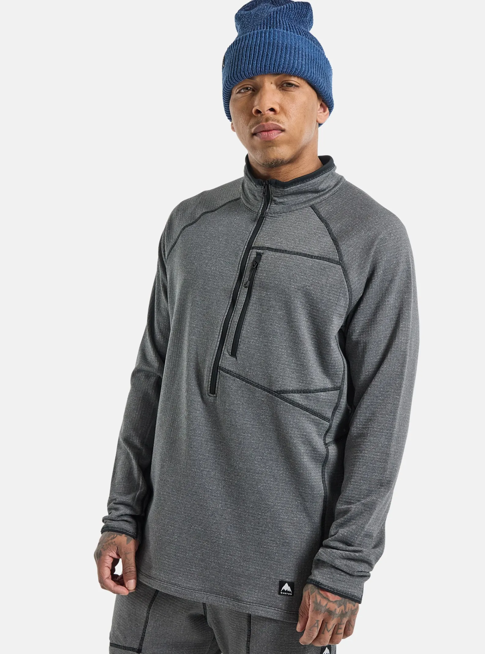 burton__polaire_demizippe_0.webp Homme Burton - Polaire Demi-zippée Stockrun Grid Homme